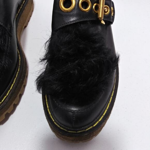 Car Shoe Olimpiadi St Moritz Black Scarpa Donna Chunky Lug Slip On Rare Size 7 - Picture 5 of 16